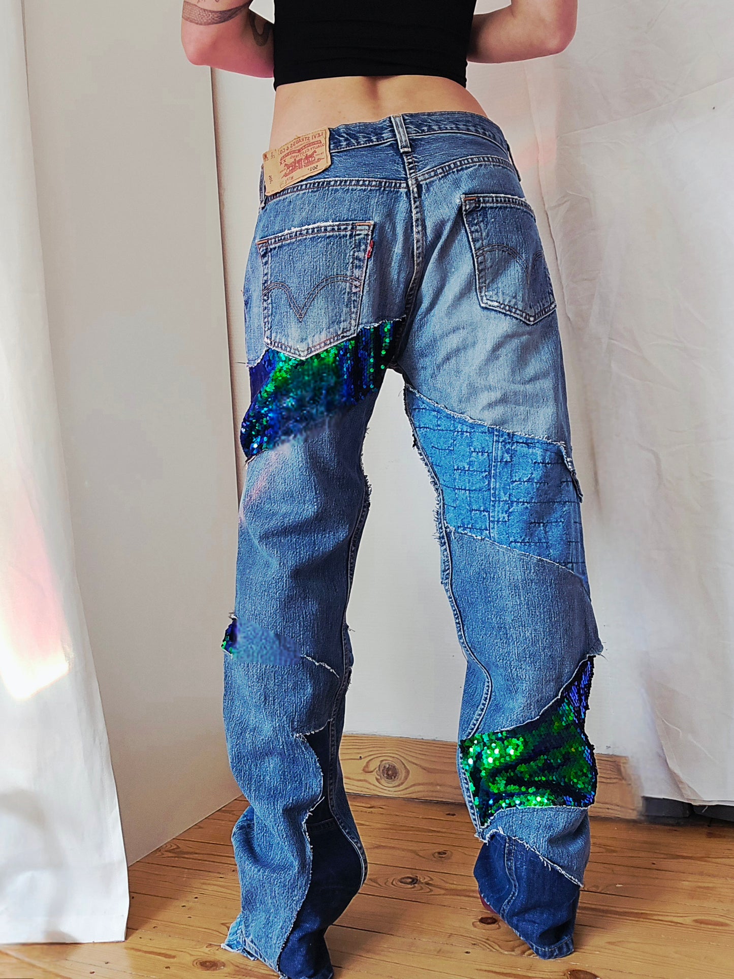 Jeans Patchworks Sequins