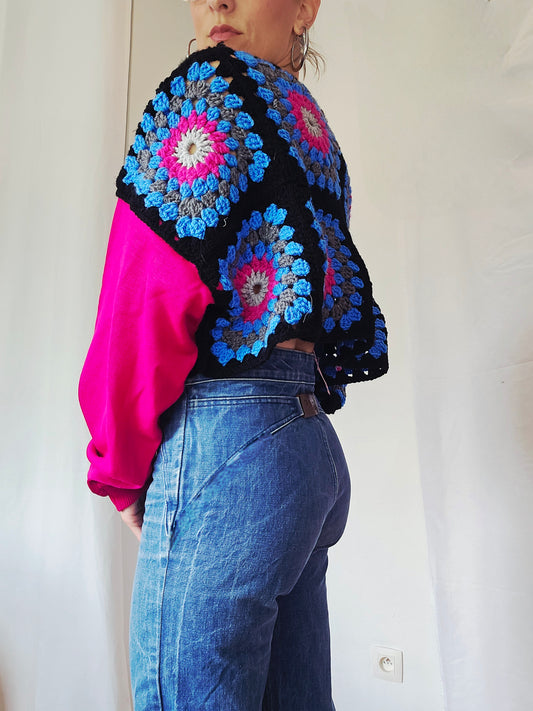 Pull hybride crochet x manches sweat