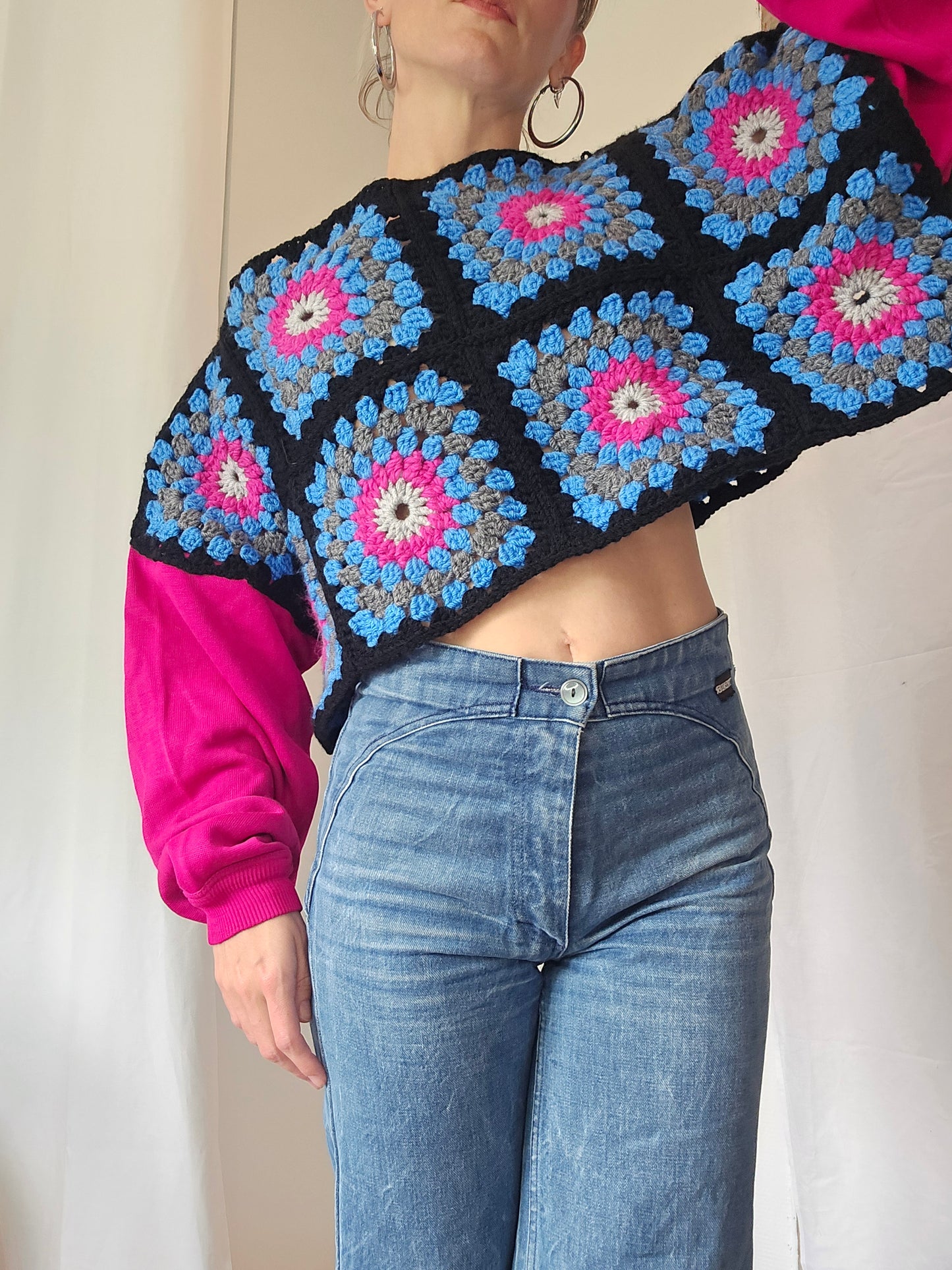 Pull hybride crochet x manches sweat