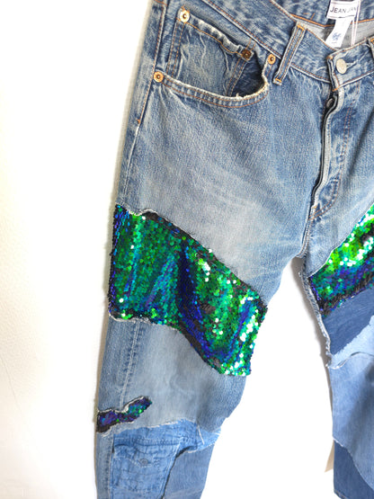 Jeans Patchworks Sequins