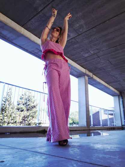 Pantalon AdiJeanne Vichy Rose