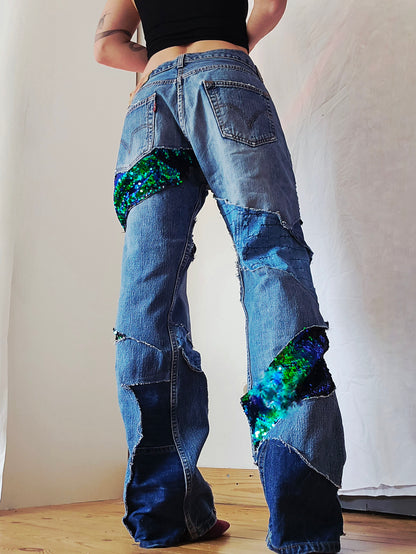 Jeans Patchworks Sequins