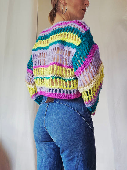Pull ajouré crochet multi
