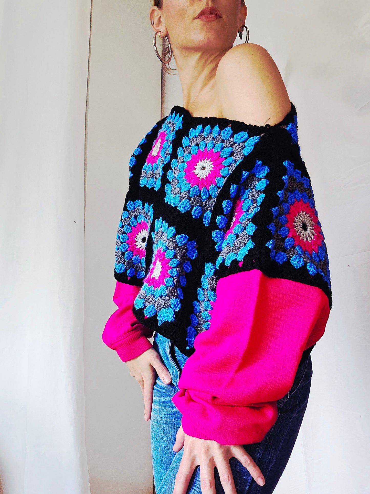 Pull hybride crochet x manches sweat