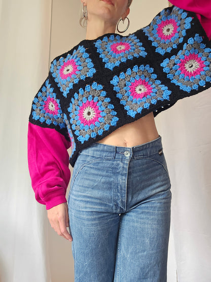 Pull hybride crochet x manches sweat