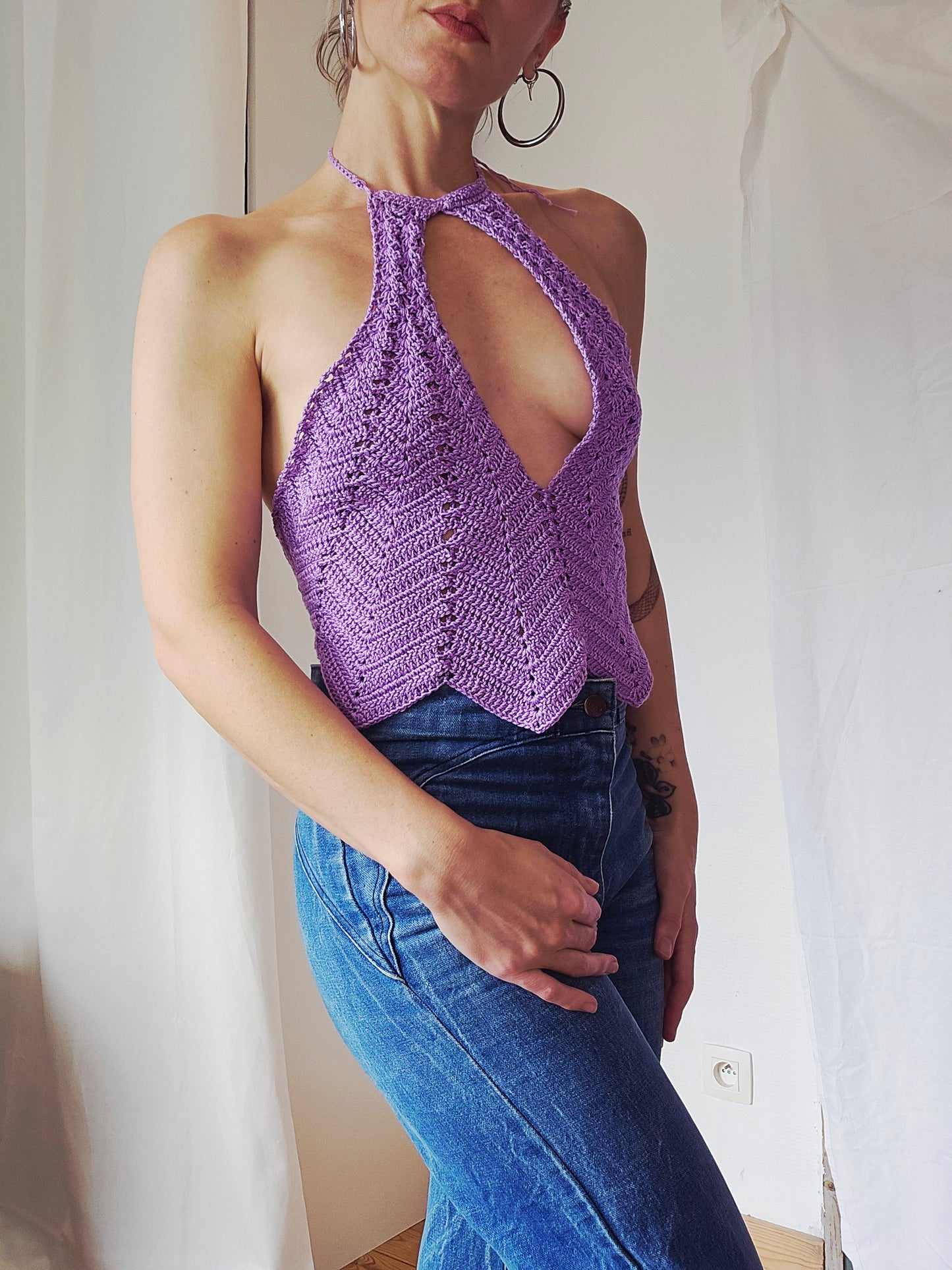 Top Crochet Lilas