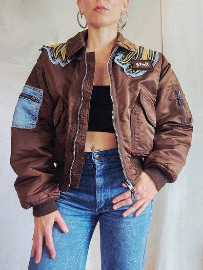 Bomber Schott authentique customisé Aigle x Jeans