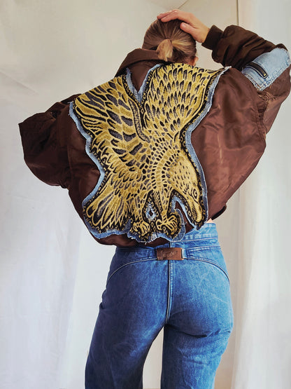 Bomber Schott authentique customisé Aigle x Jeans